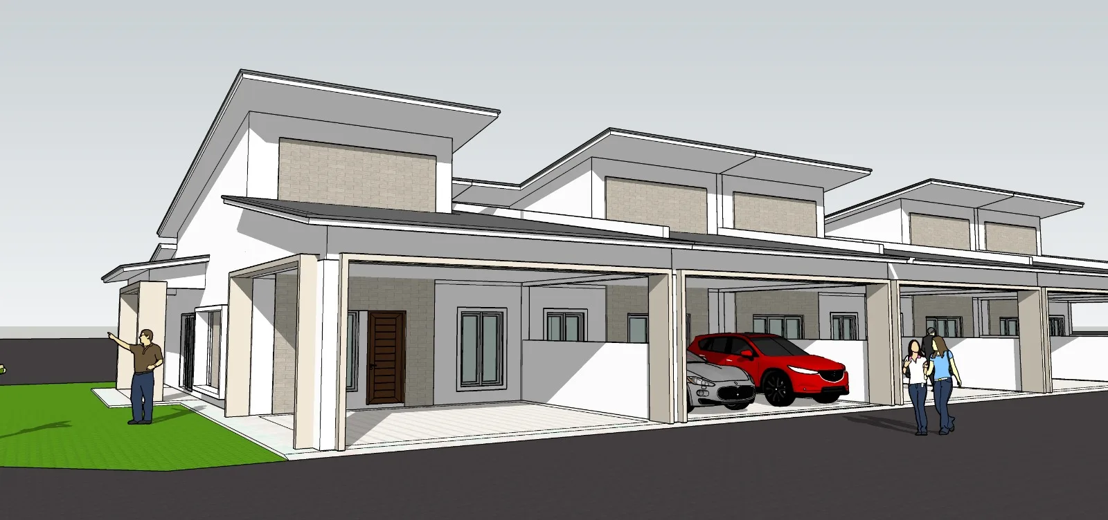 Architectural presentation of the 72 Single-Storey Terrace House development